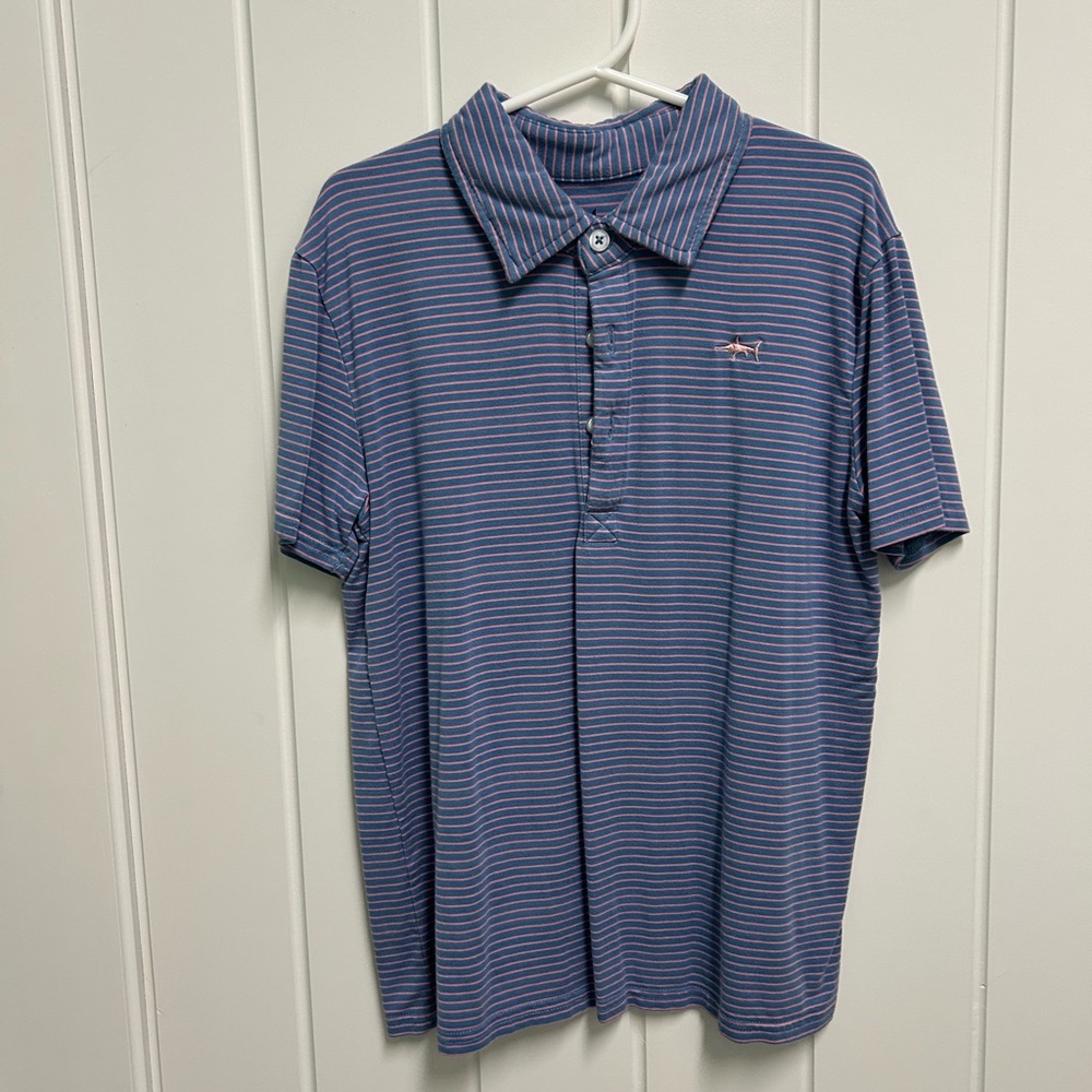 NWOT Kids Blue and pink Striped Polo Shirt